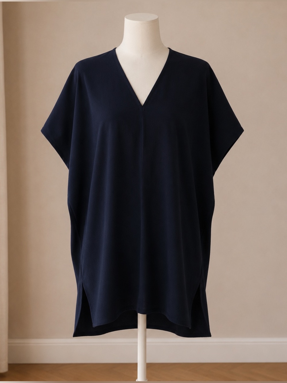 Roucha Tomee Tunic Top Size C Large Navy Oversized Boho Coastal Chic Blouse